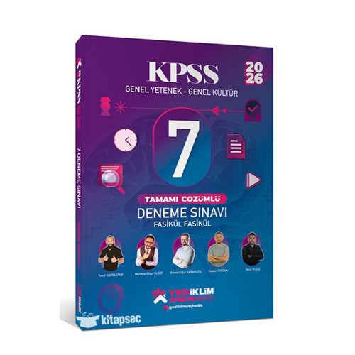 2026 KPSS GY-GK Fasikül Fasikül 7 Deneme Sınavı Tamamı Çözümlü - Yediiklim Yayınları