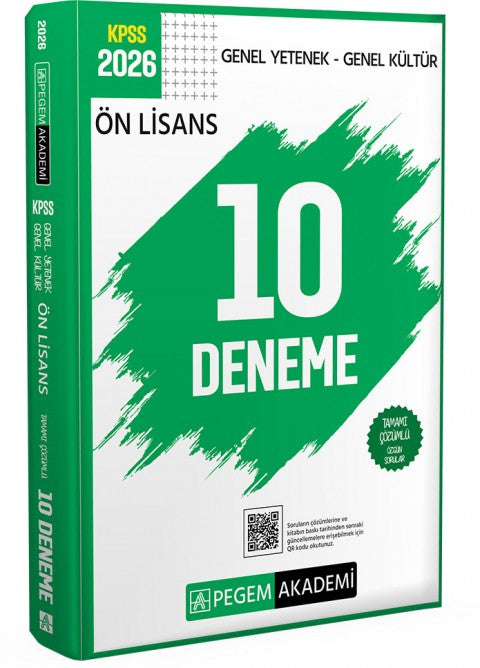 2026 KPSS Genel Yetenek Genel Kültür Ön Lisans Tamamı Çözümlü 10 Deneme (YEŞİL)