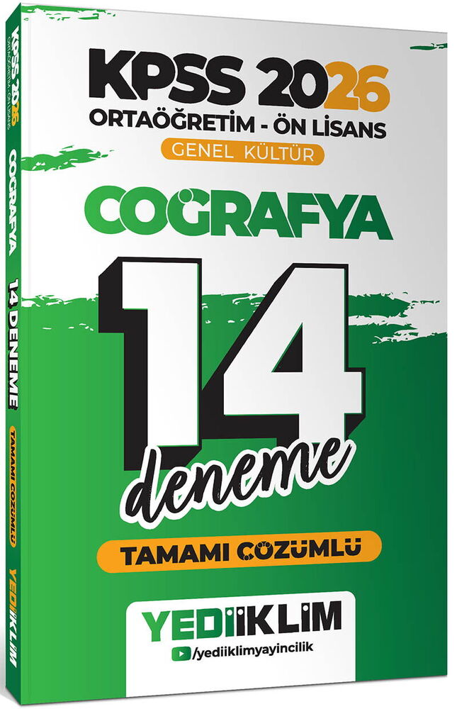 2026 KPSS Ortaöğretim Ön Lisans Genel Kültür Coğrafya Tamamı Çözümlü 14 Deneme