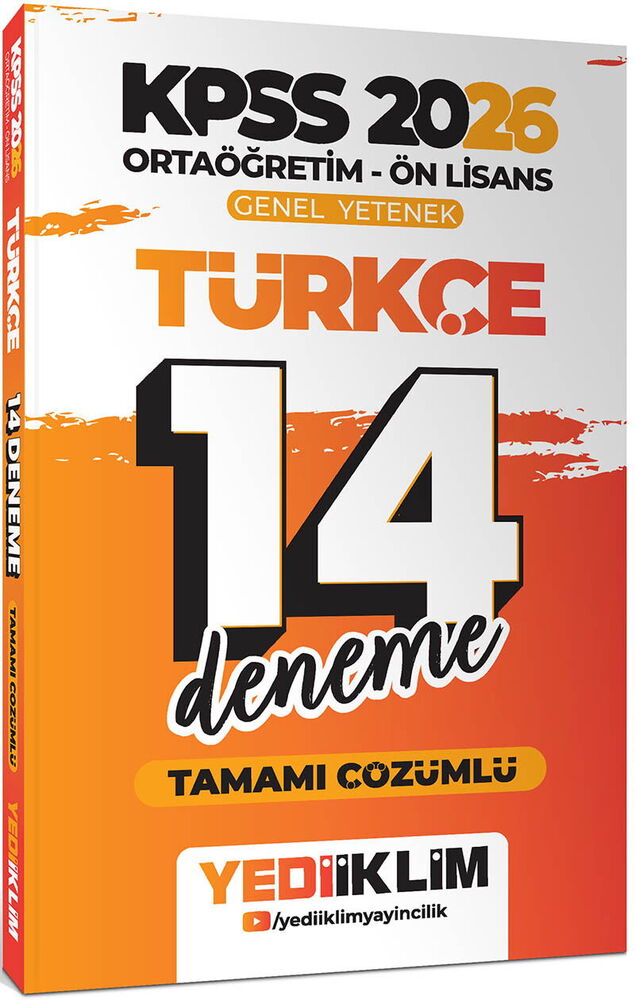 2026 KPSS Ortaöğretim Ön Lisans Genel Yetenek Türkçe Tamamı Çözümlü 14 Deneme