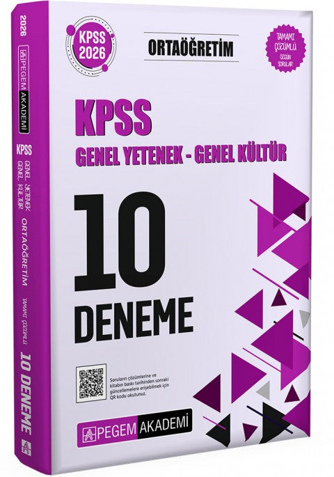 2026 KPSS Genel Yetenek Genel Kültür Ortaöğretim Tamamı Çözümlü 10 Deneme (MOR)