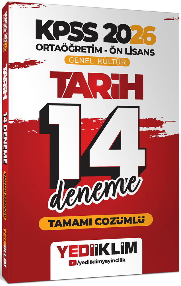 2026 KPSS Ortaöğretim Ön Lisans Genel Kültür Tarih Tamamı Çözümlü 14 Deneme