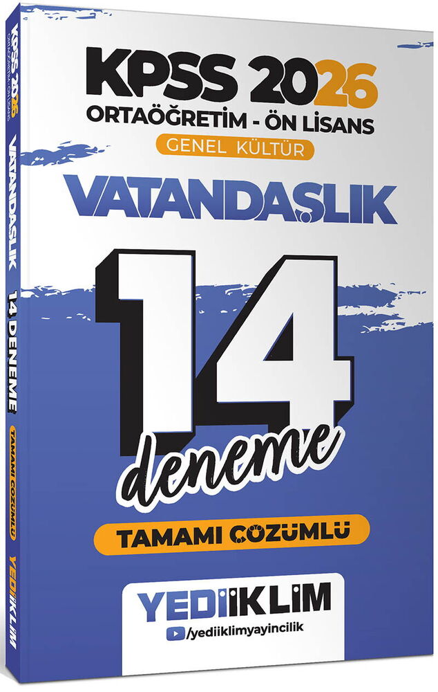 2026 KPSS Ortaöğretim Ön Lisans Genel Kültür Vatandaşlık Tamamı Çözümlü 14 Deneme