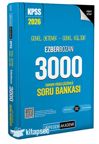 2026 KPSS Genel Yetenek Genel Kültür Ezberbozan 3000 Tamamı Video Çözümlü Soru Bankası