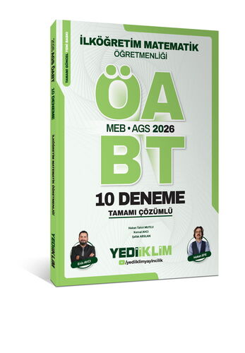 Yediiklim Yayınları MEB AGS ÖABT 2026 İlköğretim Matematik Öğretmenliği Tamamı Çözümlü 10 Deneme